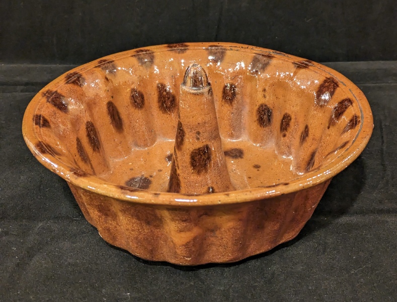 Redware Mold with Polka Dot Decoration
